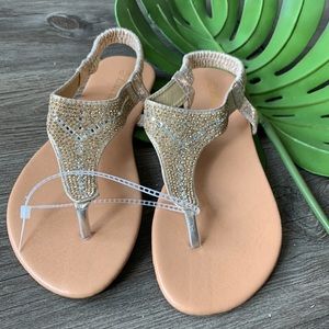 Women’s Gold Rhinestone Sandals